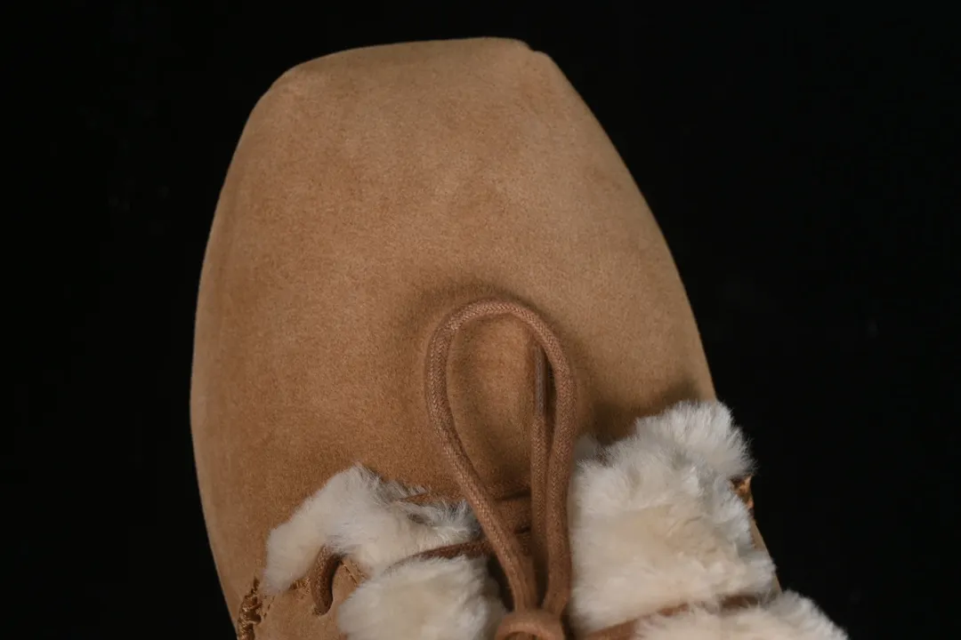 💰520 UGG Pumped Lace Up cow split leather warm and thickened snow boots 1158261 maroon #All shoes are made from the same factory as ZP. Brand OEM production line. Fully follow the ZP process and pay attention to every detail. Size: 35 36 37 38 39 40